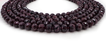 NATURAL Garnet stone bead Faceted 4mm7mm, 8mm 10mm 12mm Round Bead. Gorgeous natural dark red color garnet bead. Great quality gemstone15.5”