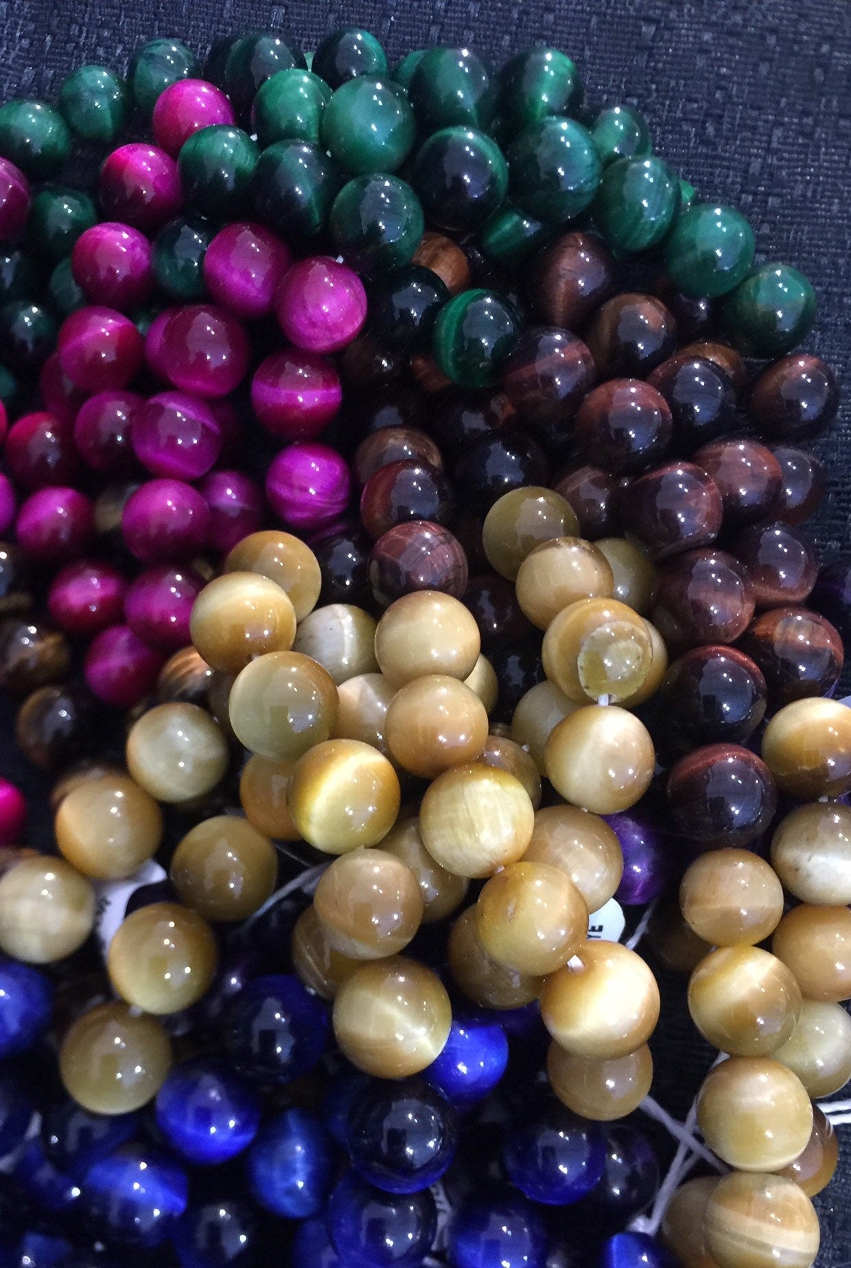 AAA Natural Multicolor Tiger Eye Gemstone Beads 4mm 6mm 8mm 10mm 12mm Round Beads, Gorgeous Rainbow Multicolor Tiger Eye