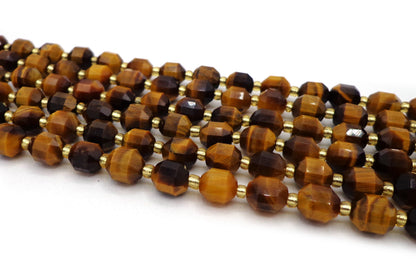 AAA+ Quality NATURAL Gemstone Tiger Eye 8mm Helix Cut Great for JEWELRY making! Not treated in anyway! Full Strand 16"