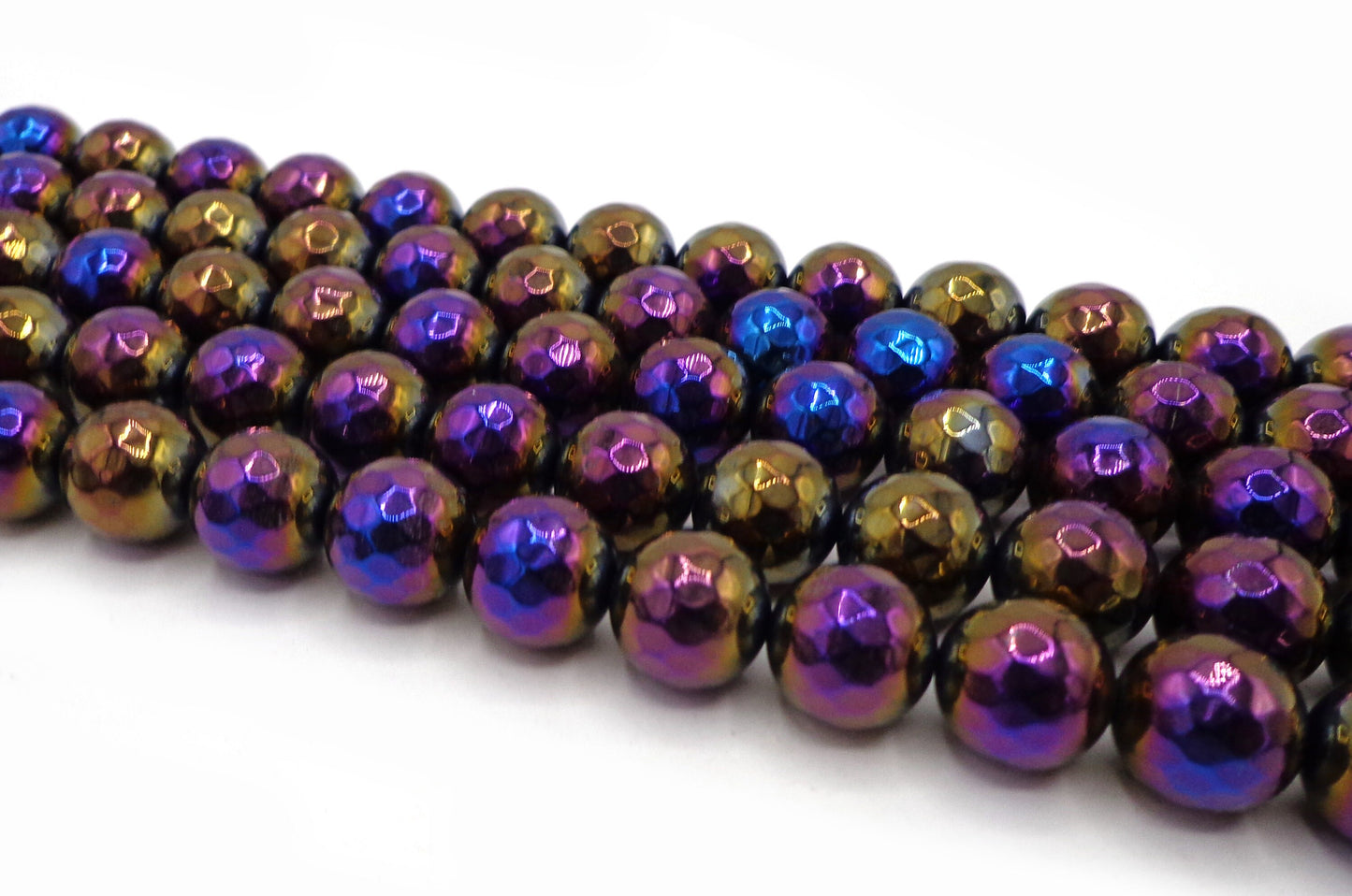 Mystic Natural Gemstone Bead faceted Lavender Jade beads 6mm 8mm 10mm Round Bead full  Strand 16" Great for JEWELERY . Plated AB coated .