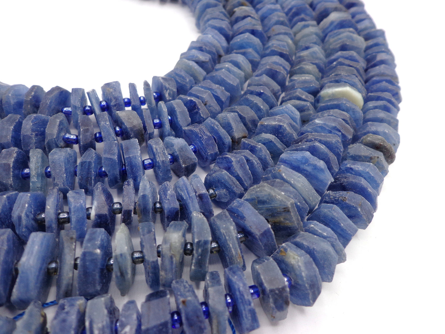 NATURAL Gemstone Kyanite Pinwheel beads 12mm beads, Full length 15.5 inches, Freeform Pinwheel Shape, Great for JEWELRY making! AAA Quality!