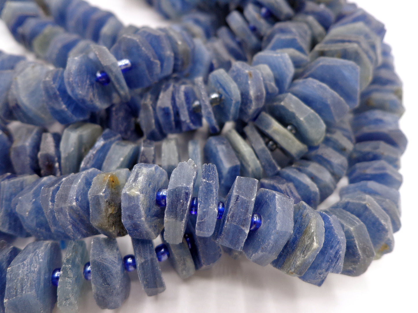 NATURAL Gemstone Kyanite Pinwheel beads 12mm beads, Full length 15.5 inches, Freeform Pinwheel Shape, Great for JEWELRY making! AAA Quality!