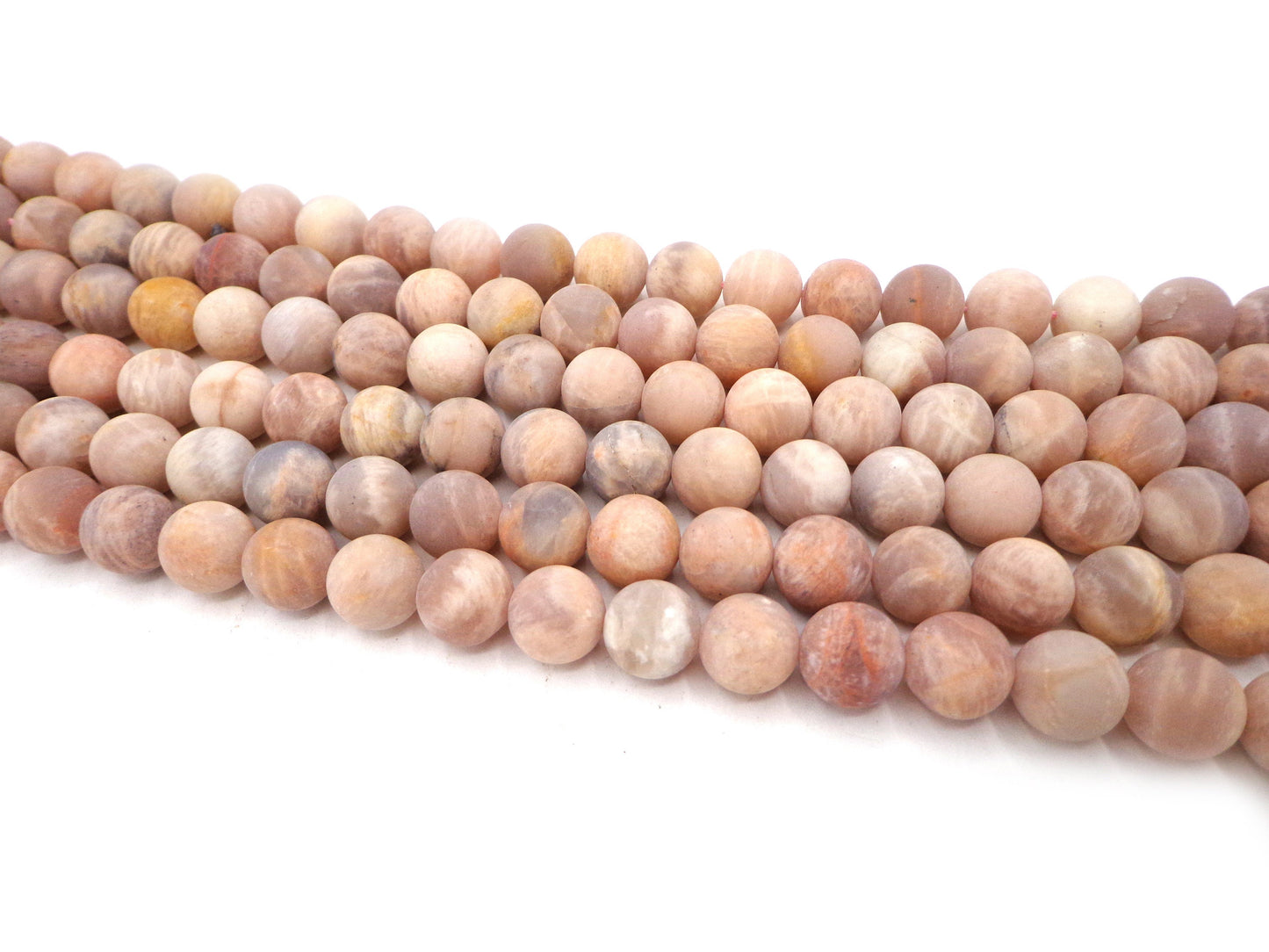 AAA Natural Matte Sunstone Gemstone Bead 10mm 12mm Round Beads, Beautiful Natural Peach Color Matte Sunstone Gemstone Bead 15.5"