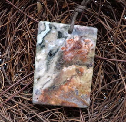 NATURAL Gemstone Ocean Jasper Pendant, Rectangle  59x40mm, 48x34mm, Great for JEWELRY making! AAA Quality!