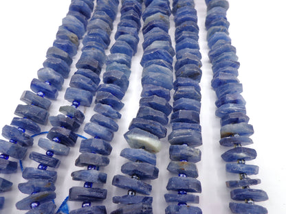 NATURAL Gemstone Kyanite Pinwheel beads 12mm beads, Full length 15.5 inches, Freeform Pinwheel Shape, Great for JEWELRY making! AAA Quality!