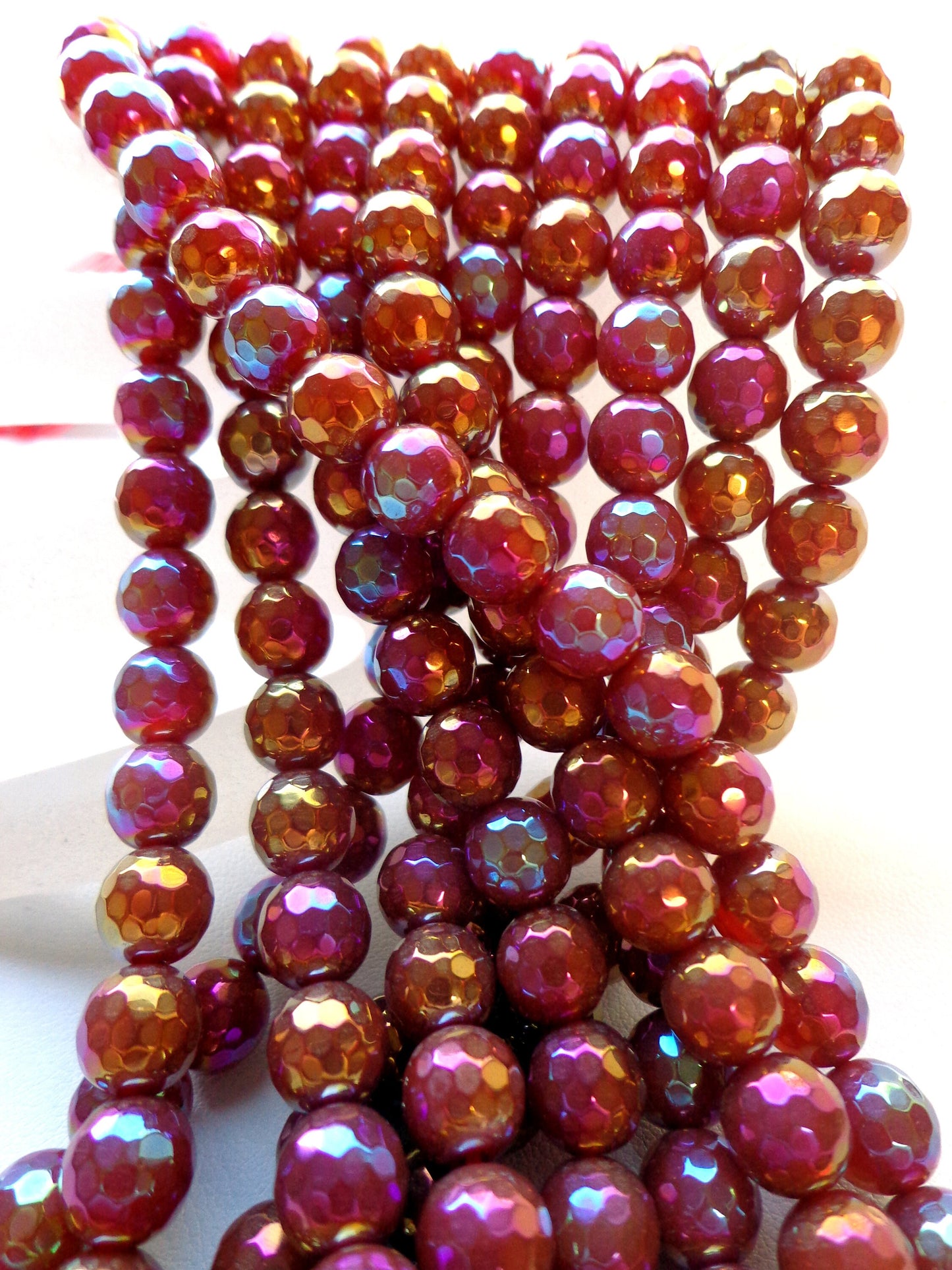 Mystic Natural Carnelian. 4mm 6mm 8mm ,10mm ,12mm Faceted Round Beads, Natural Ruby Red Color bead . Full length 15.5 inches, Great AAA Quality!