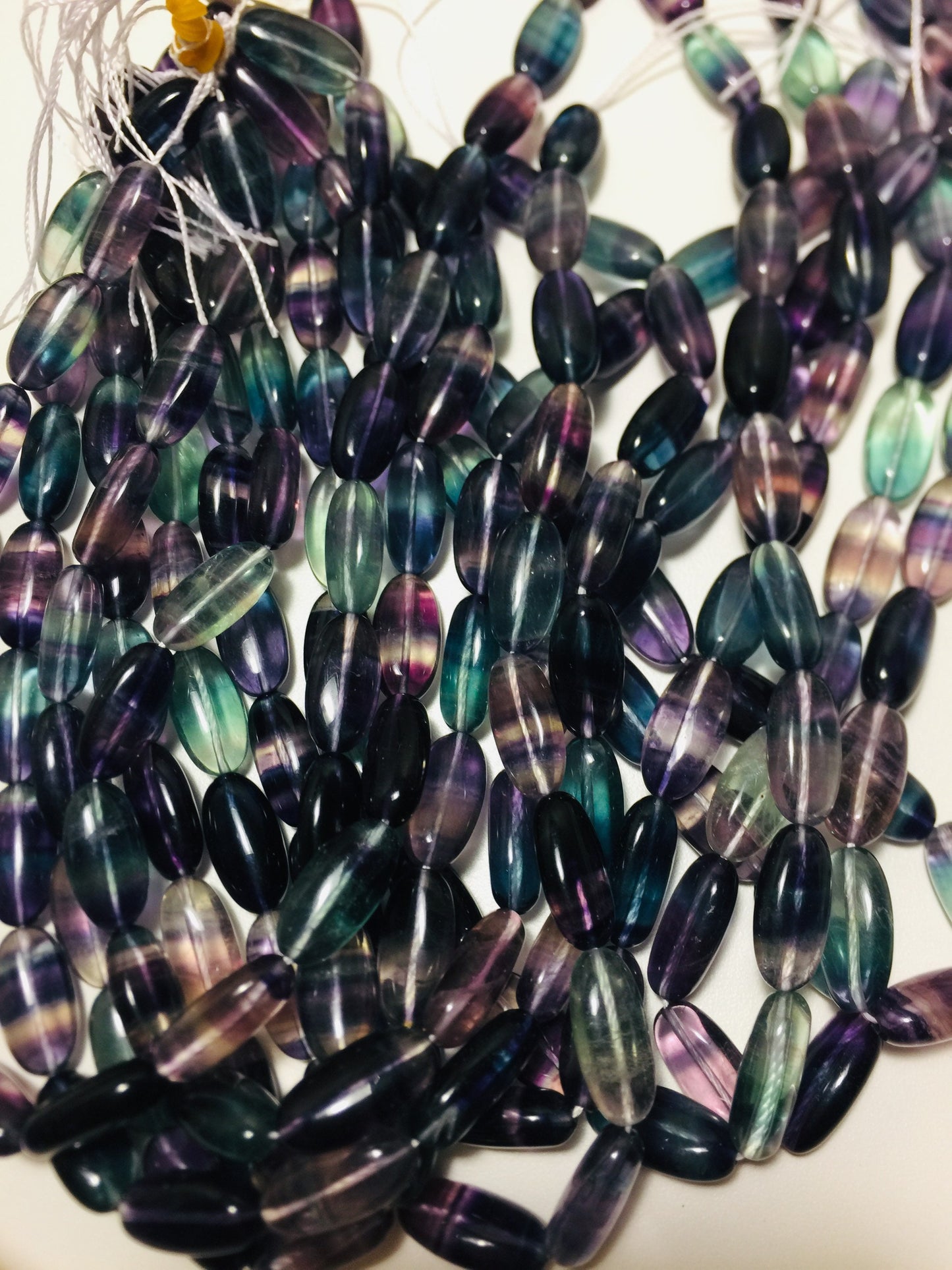 AAA Natural Fluorite Gemstone Bead 14x10mm Oval Shape, Beautiful Natural Purple Green Color Fluorite Gemstone Beads