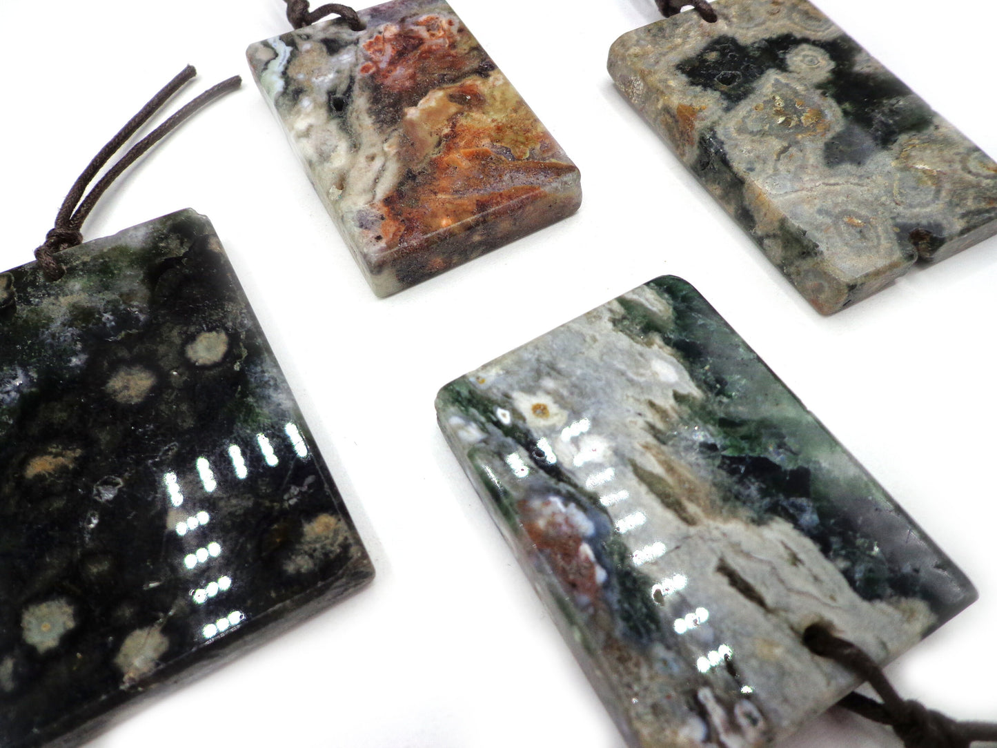 NATURAL Gemstone Ocean Jasper Pendant, Rectangle  59x40mm, 48x34mm, Great for JEWELRY making! AAA Quality!