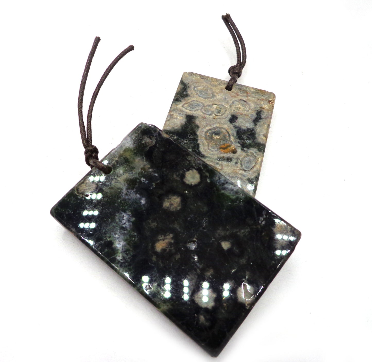 NATURAL Gemstone Ocean Jasper Pendant, Rectangle  59x40mm, 48x34mm, Great for JEWELRY making! AAA Quality!