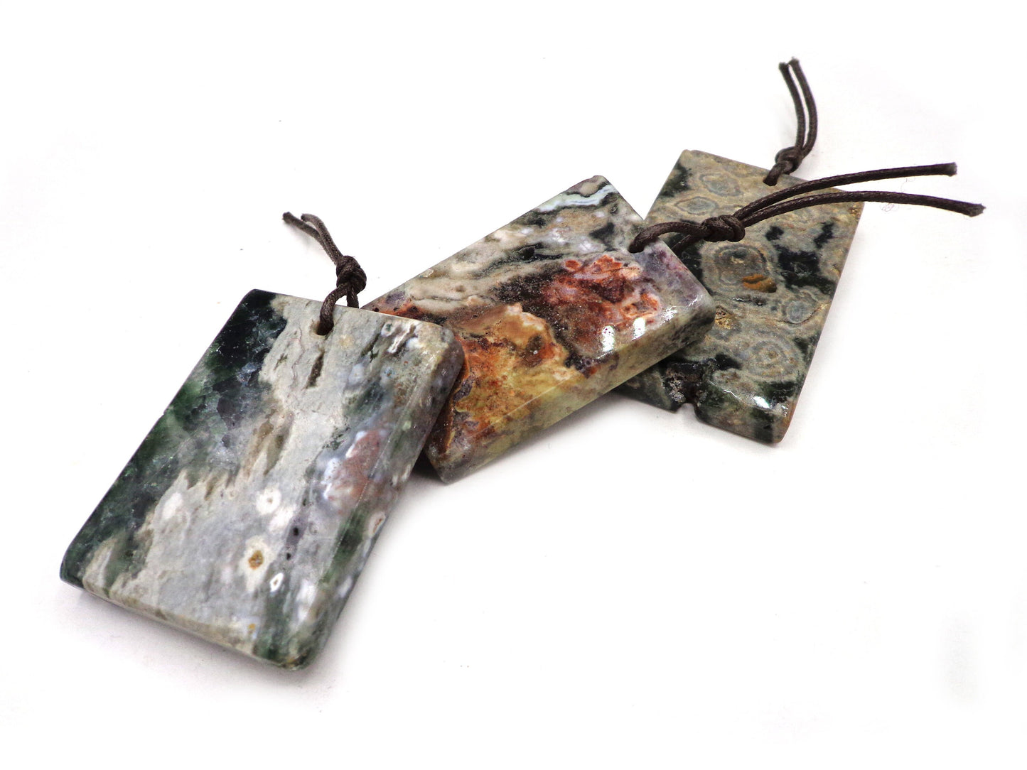 NATURAL Gemstone Ocean Jasper Pendant, Rectangle  59x40mm, 48x34mm, Great for JEWELRY making! AAA Quality!