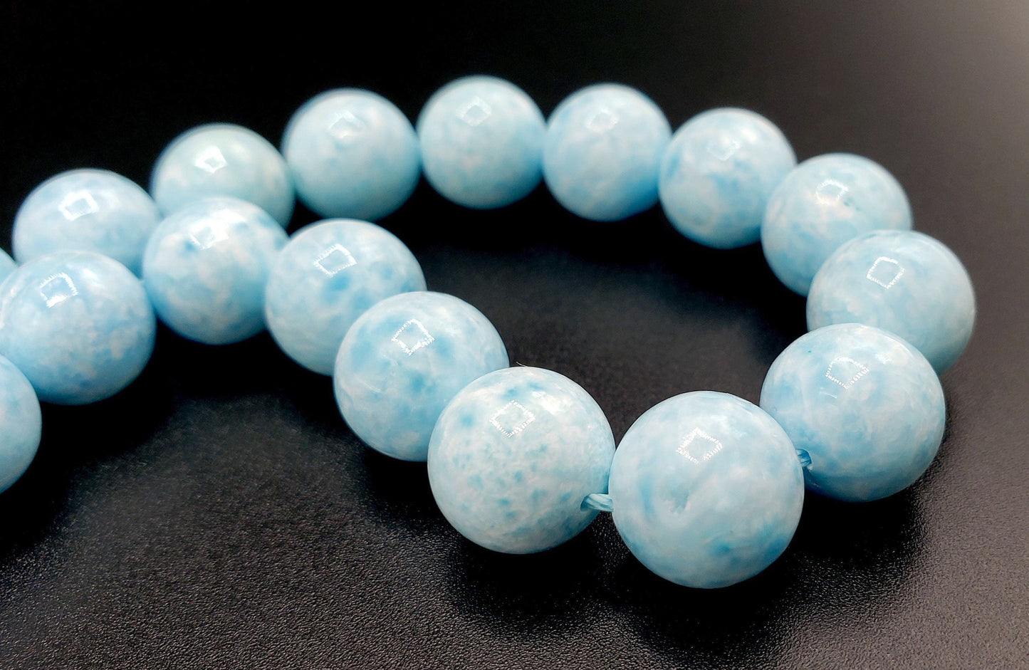 AAA+ Natural Hemimorphite Gemstone Bead 4mm 6mm 8mm 10mm 12mm Round Bead, Gorgeous Natural Blue Color Hemimorphite Gemstone Beads Full Strand 15.5"