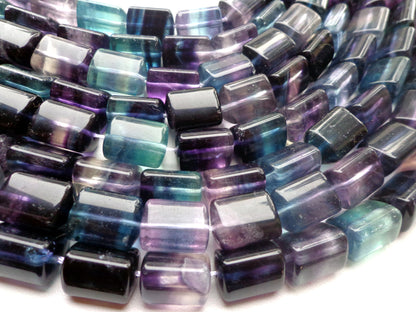 Natural Fluorite Gemstone Beads 12x8mm Triangular Prism Shape, Beautiful Natural Purple Green Color Fluorite Gemstone Beads