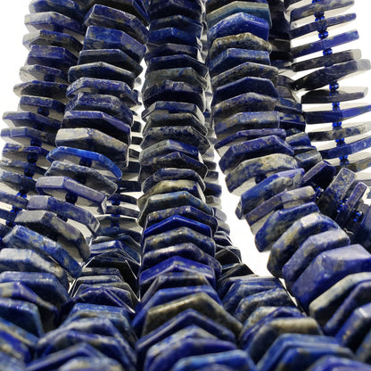 Natural Blue Lapis Pinwheel 19mm Full Strand 16" Gorgeous Deep Blue Color Great for Jewelry Making