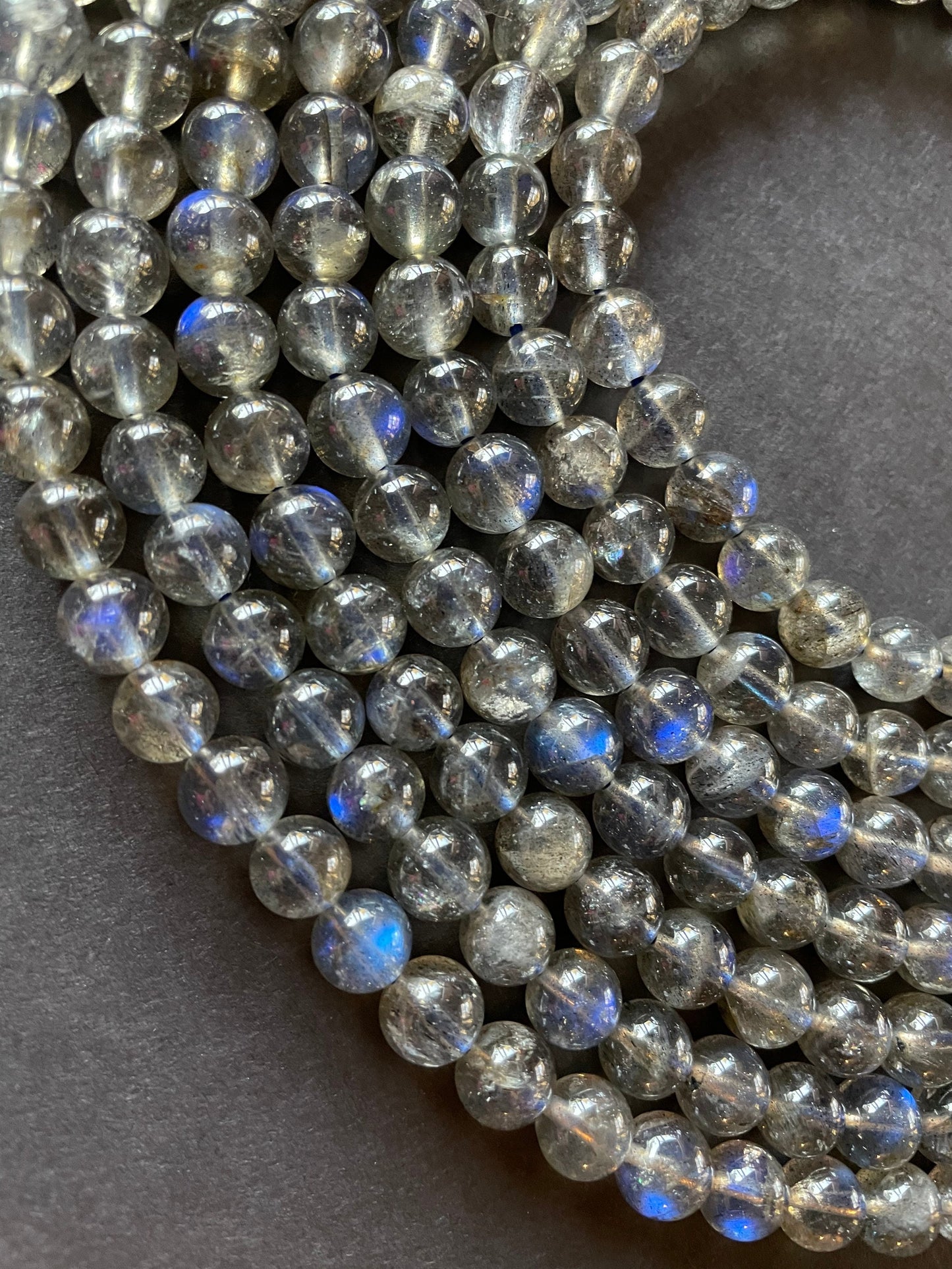 AAA Natural Labradorite Gemstone Bead 4mm 6mm 8mm 10mm 12mm Round Bead, Natural Gray Blue Flash Labradorite Gemstone Beads