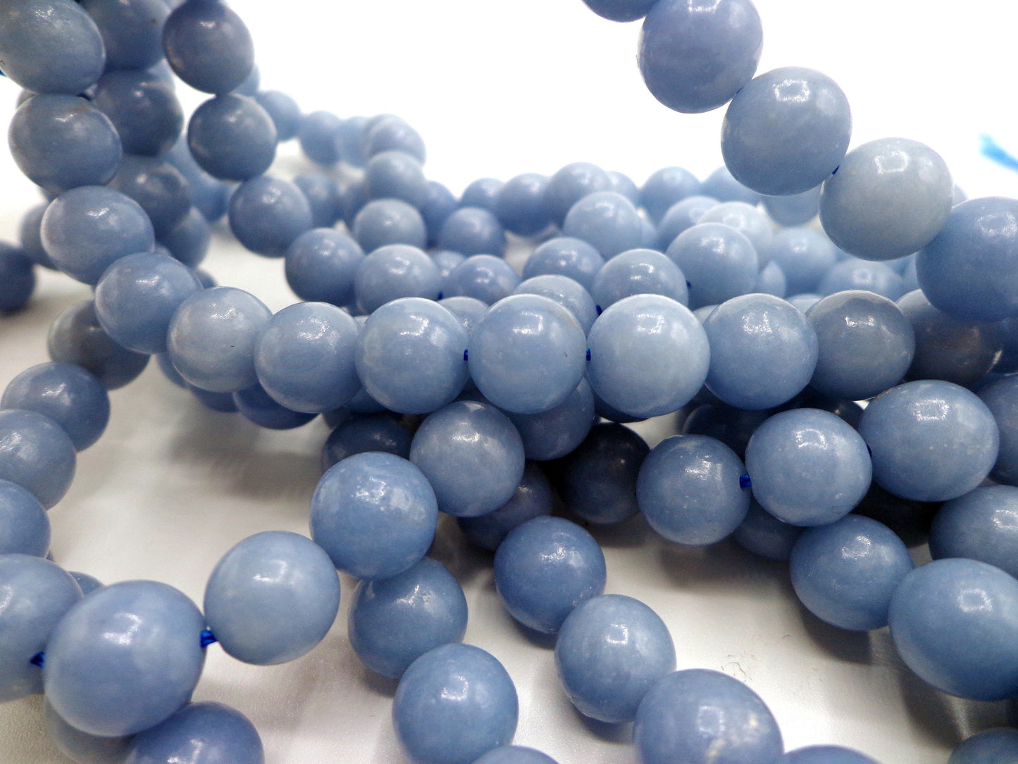 AAA Natural Angelite Gemstone Bead 6mm 8mm 10mm Round Beads, Beautiful Blue Color Angelite Gemstone Bead