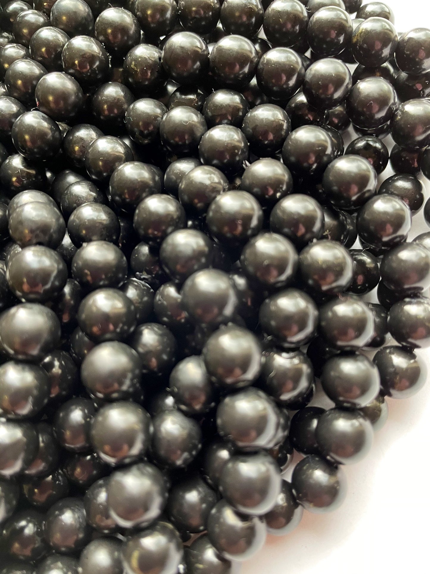 Natural Shungite Gemstone Beads 4mm 6mm 8mm 10mm 12mm Round Beads, Beautiful Natural Black Color Gemstone Bead