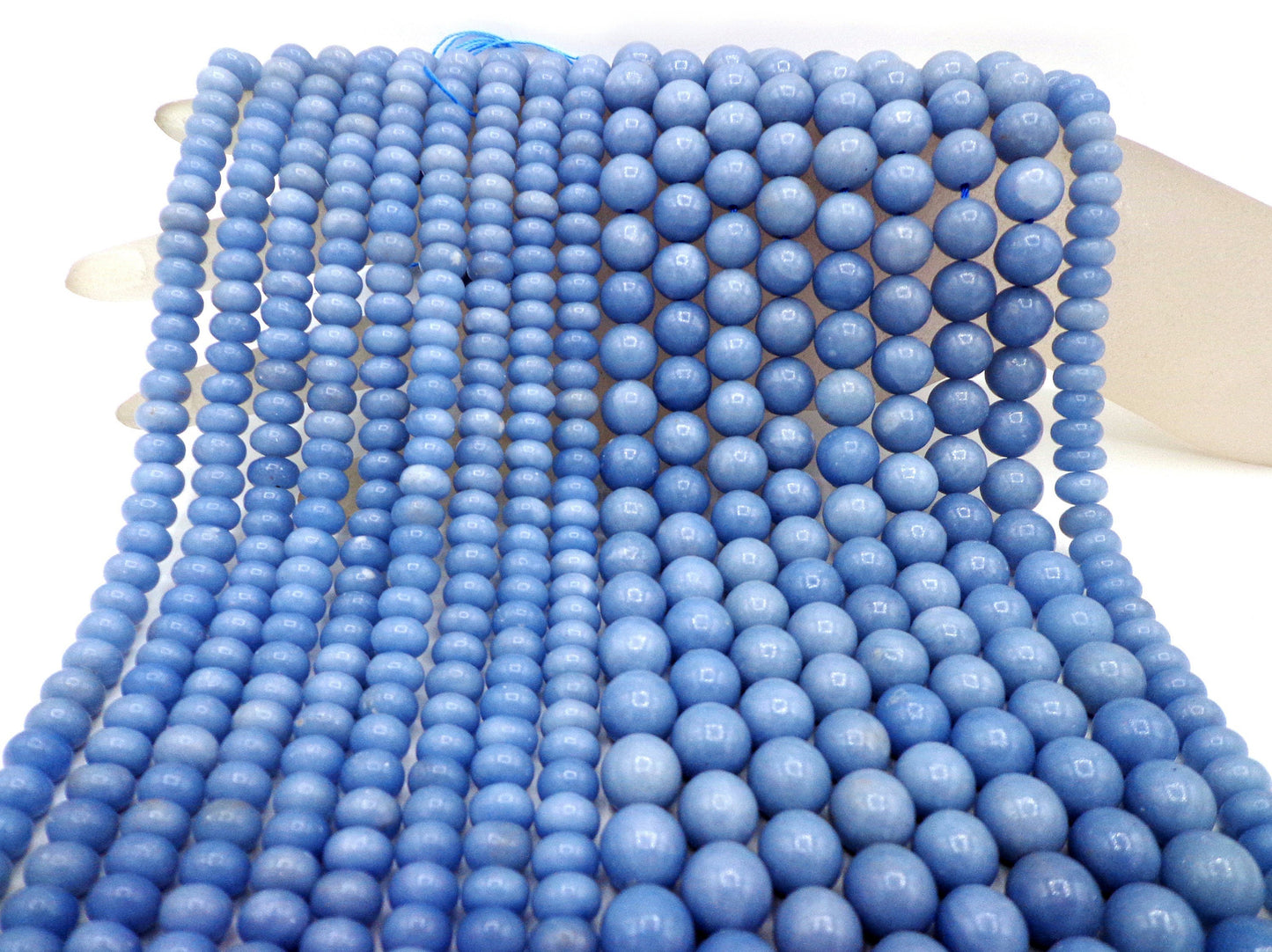 AAA Natural Angelite Gemstone Bead 6mm 8mm 10mm Round Beads, Beautiful Blue Color Angelite Gemstone Bead