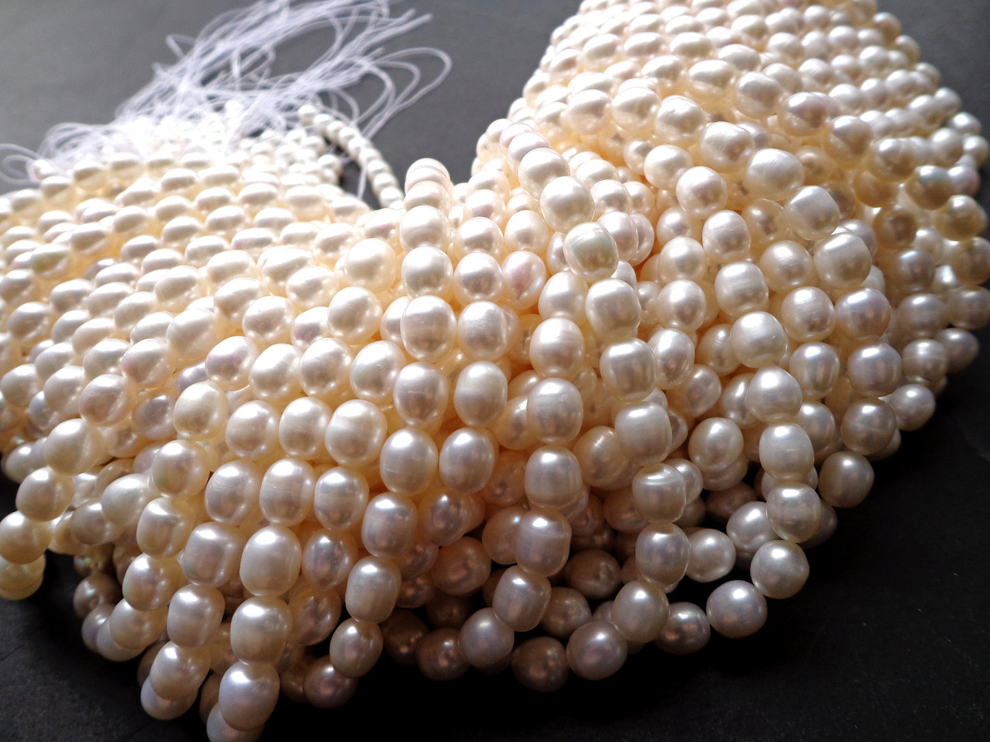 AAA Natural Freshwater Pearl Beads, 6mm, 7mm, 8mm, 9mm, Rice  Shape Beads, White Beads, Great Quality pearl Beads! Full strand !