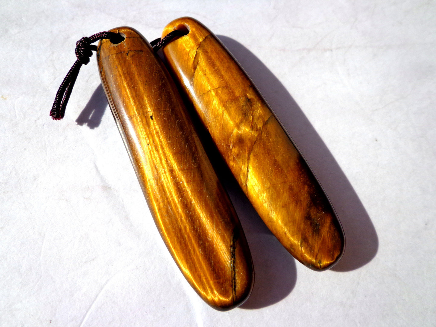 AAA Natural Tiger Eye Gemstone Earrings 13x55mm Long Oval Shape Earrings, Beautiful Golden Brown Earrings