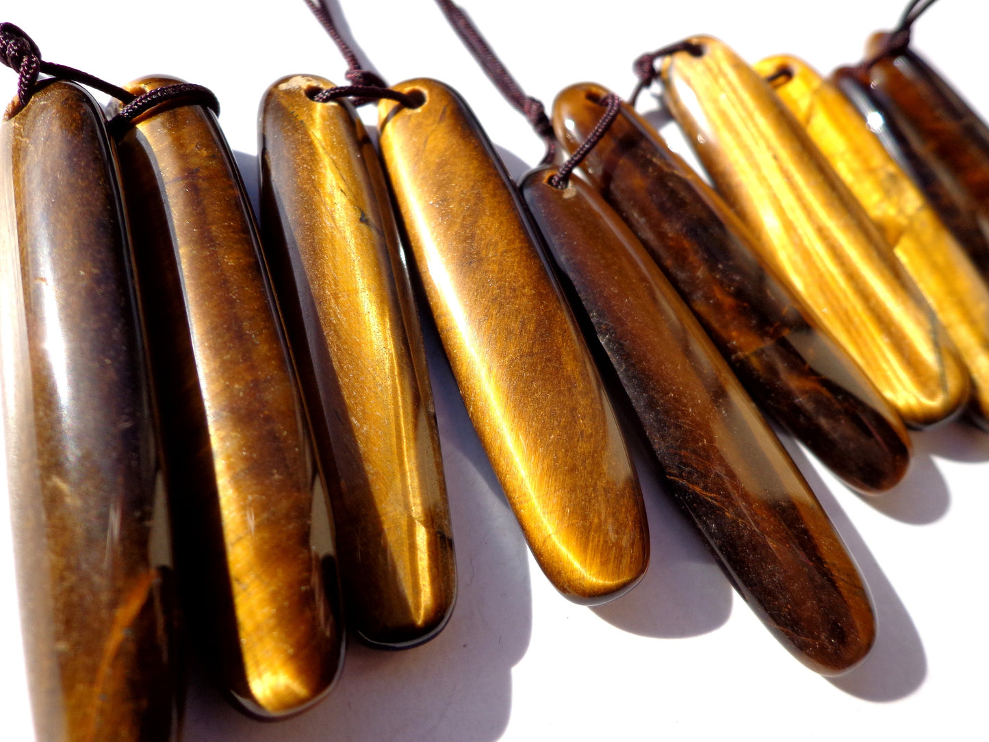 AAA Natural Tiger Eye Gemstone Earrings 13x55mm Long Oval Shape Earrings, Beautiful Golden Brown Earrings