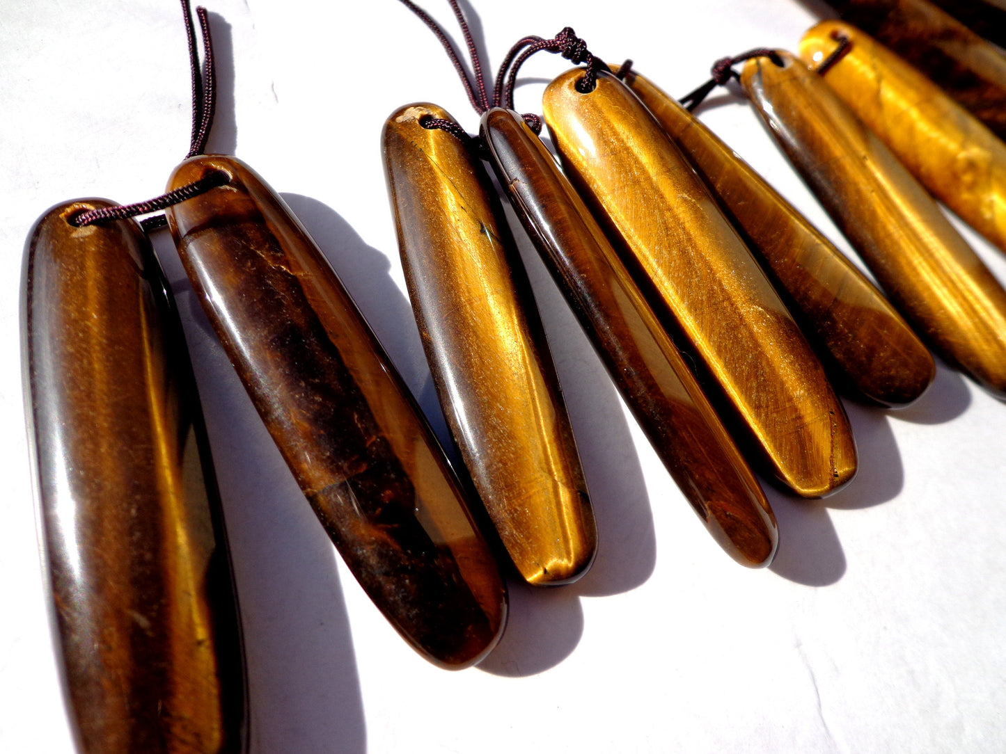 AAA Natural Tiger Eye Gemstone Earrings 13x55mm Long Oval Shape Earrings, Beautiful Golden Brown Earrings