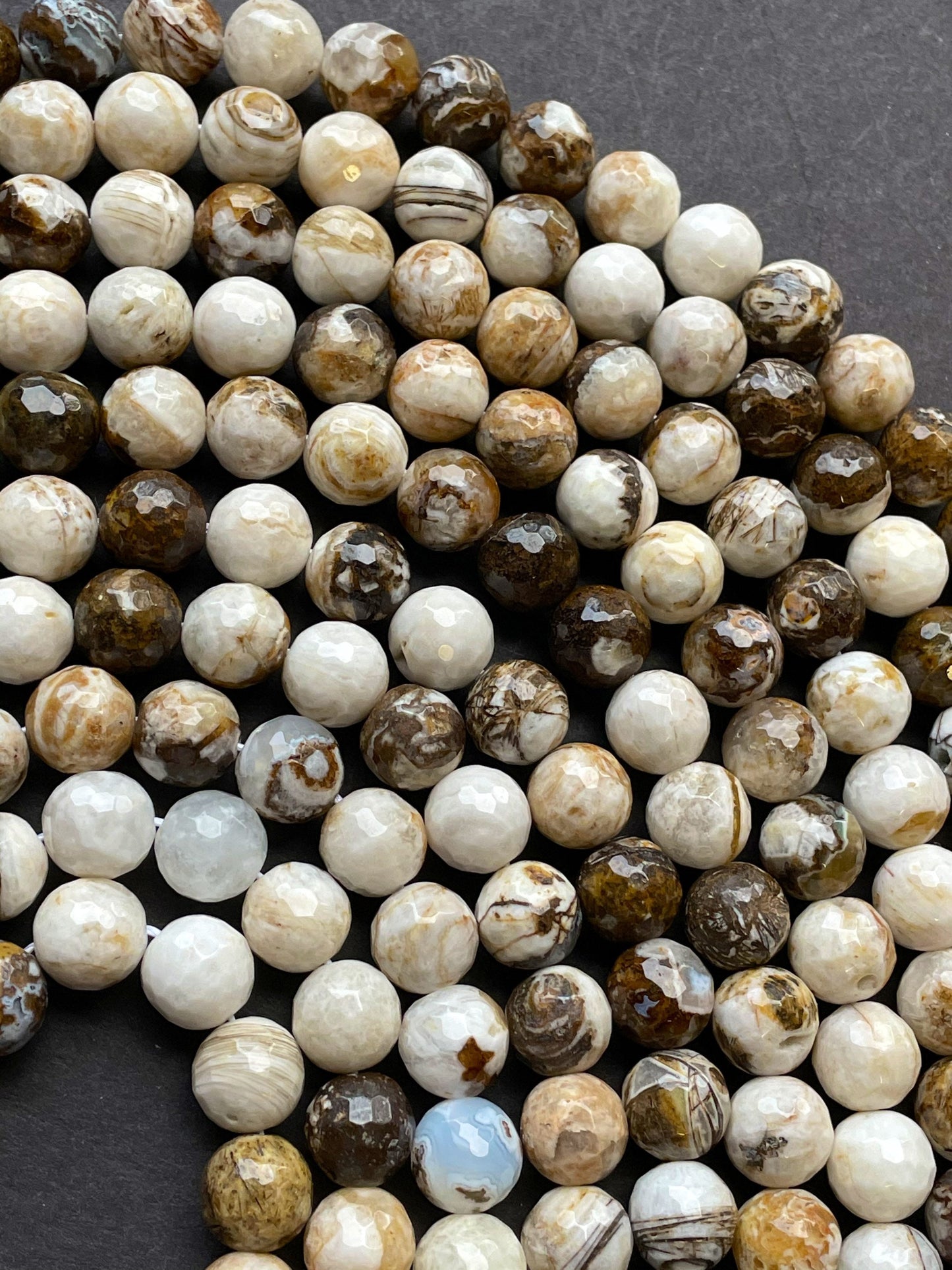 Natural Zebra Jasper Gemstone Bead Faceted 4mm 6mm 8mm 10mm 12mm Round Bead, Beautiful Natural Brown White Jasper Beads