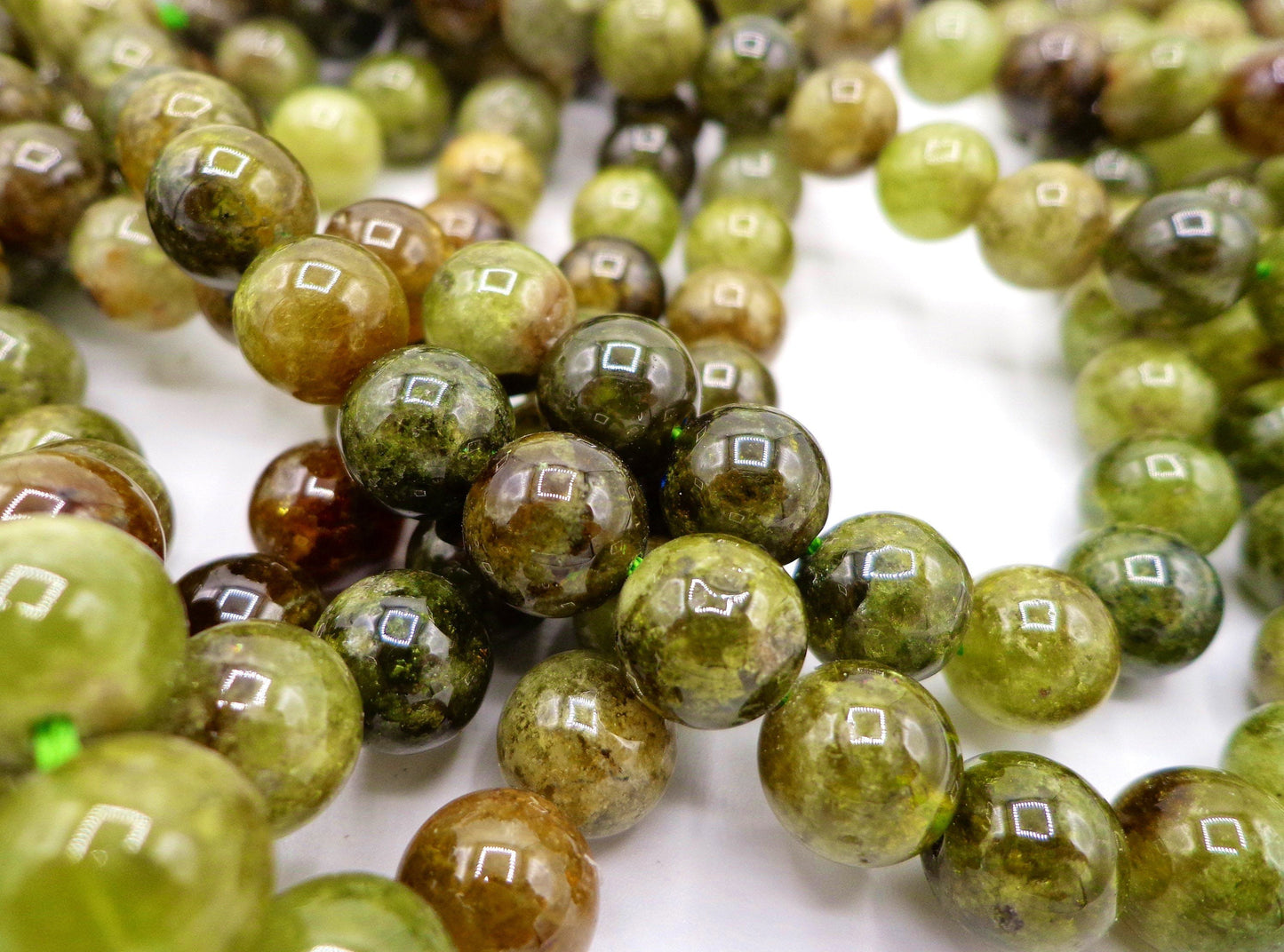 AAA Natural Green Garnet Gemstone Bead 6mm 8mm 10mm 12mm Round beads, Gorgeous Natural Olive Green Color Garnet Beads