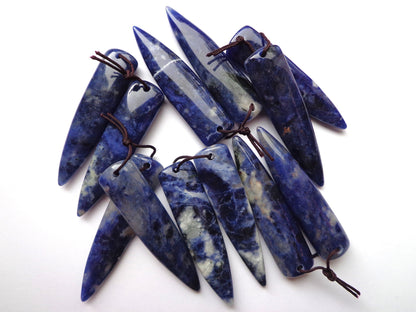 AAA Natural Sodalite Gemstone Earrings, 13x55mm Fang Tooth Shape Earrings, Beautiful Deep Blue Earrings, Great Quality Gemstone Jewelry!