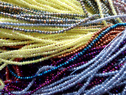 Bulk! 2000 Beads Multicolor Crystal, 3mm Faceted Round Chinese Crystal Beads, Spacer Glass Beads, Wholesale price, Great for JEWELRY making!