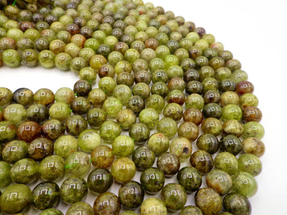 AAA Natural Green Garnet Gemstone Bead 6mm 8mm 10mm 12mm Round beads, Gorgeous Natural Olive Green Color Garnet Beads