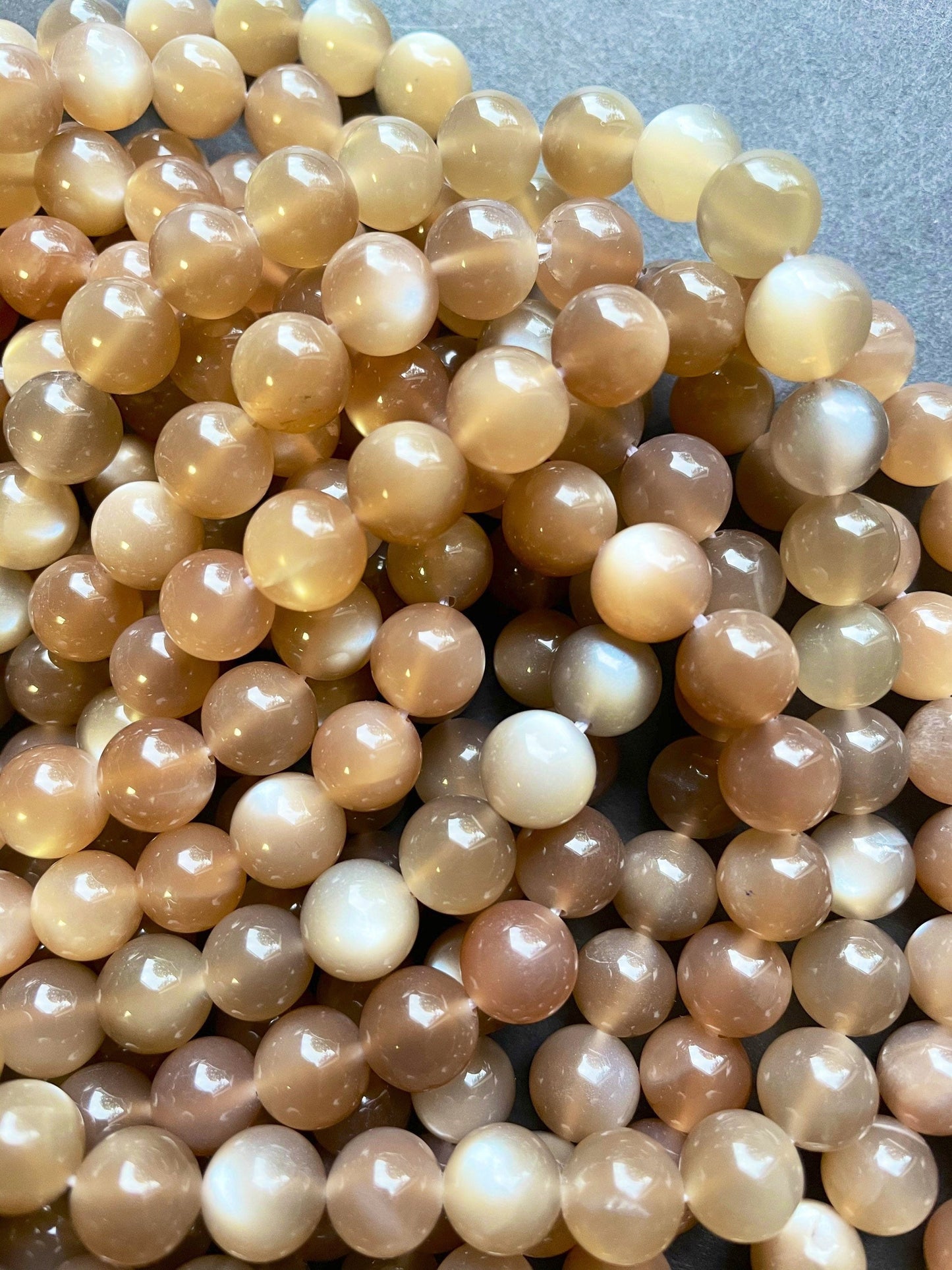 AAA Natural Brown Moonstone 6mm 8mm 10mm Round Beads, Gorgeous Natural Brown Color Moonstone