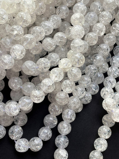 Natural Crystal Quartz Gemstone Bead 4mm 6mm 8mm 10mm 12mm Round Bead, Gorgeous Natural Snow White Quartz Crystal Bead, Great Quality 15.5" Strand