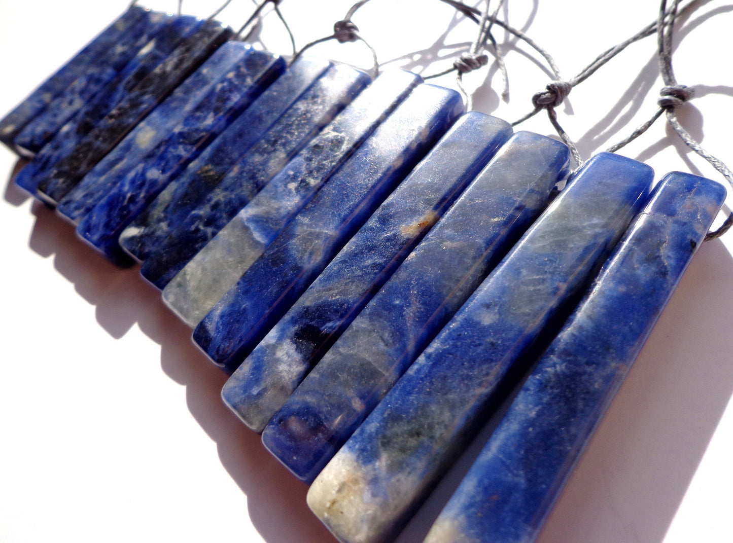 AAA Natural Sodalite Gemstone Earrings, 13x53mm, Long Gemstone Earrings, Beautiful Blue Earrings, Great Quality Gemstone Jewelry!