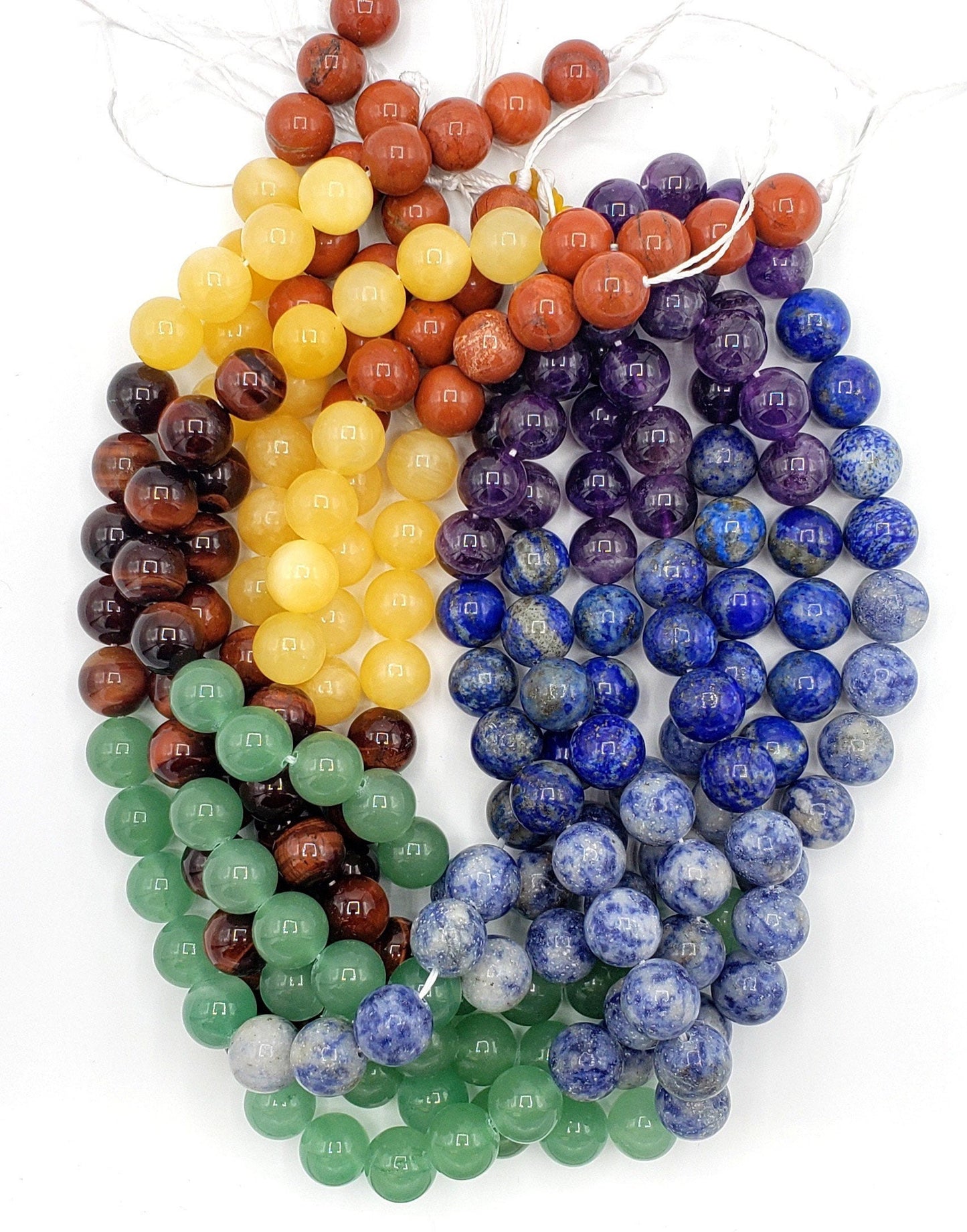 Natural Chakra Gemstone Bead 4mm 6mm 8mm 10mm 12mm Round Beads, Natural Lapis Sodalite Tiger Eye Yellow Jade Red Jasper Multicolor Gemstone