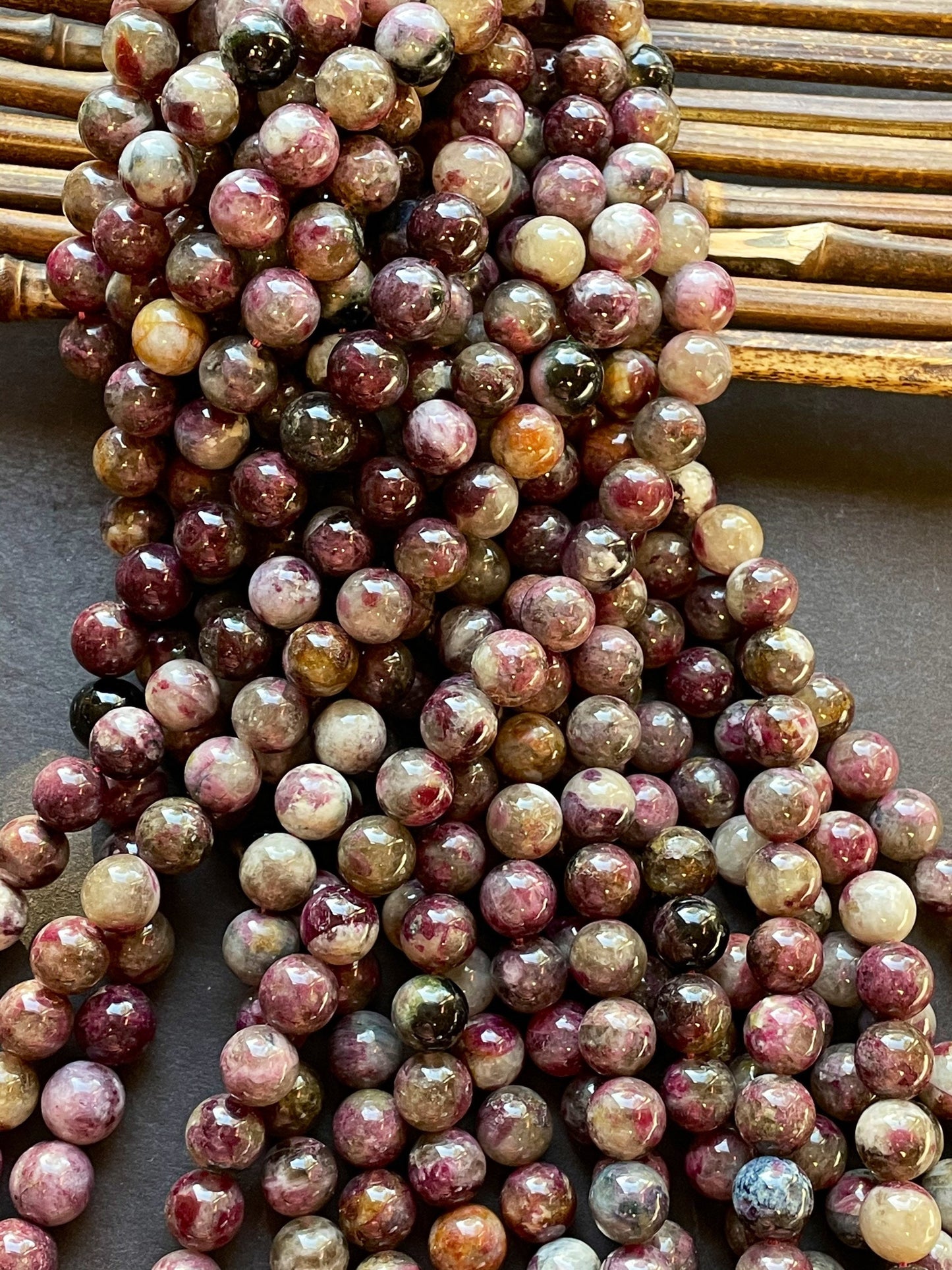 Natural Tourmaline Gemstone Bead 2mm 4mm 6mm 8mm 10mm Round Bead, Gorgeous Natural Dark Red Plum Purple Color Tourmaline Gemstone Beads