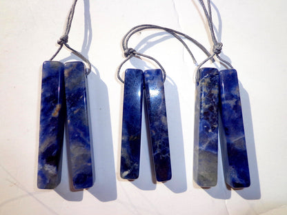 AAA Natural Sodalite Gemstone Earrings, 13x53mm, Long Gemstone Earrings, Beautiful Blue Earrings, Great Quality Gemstone Jewelry!