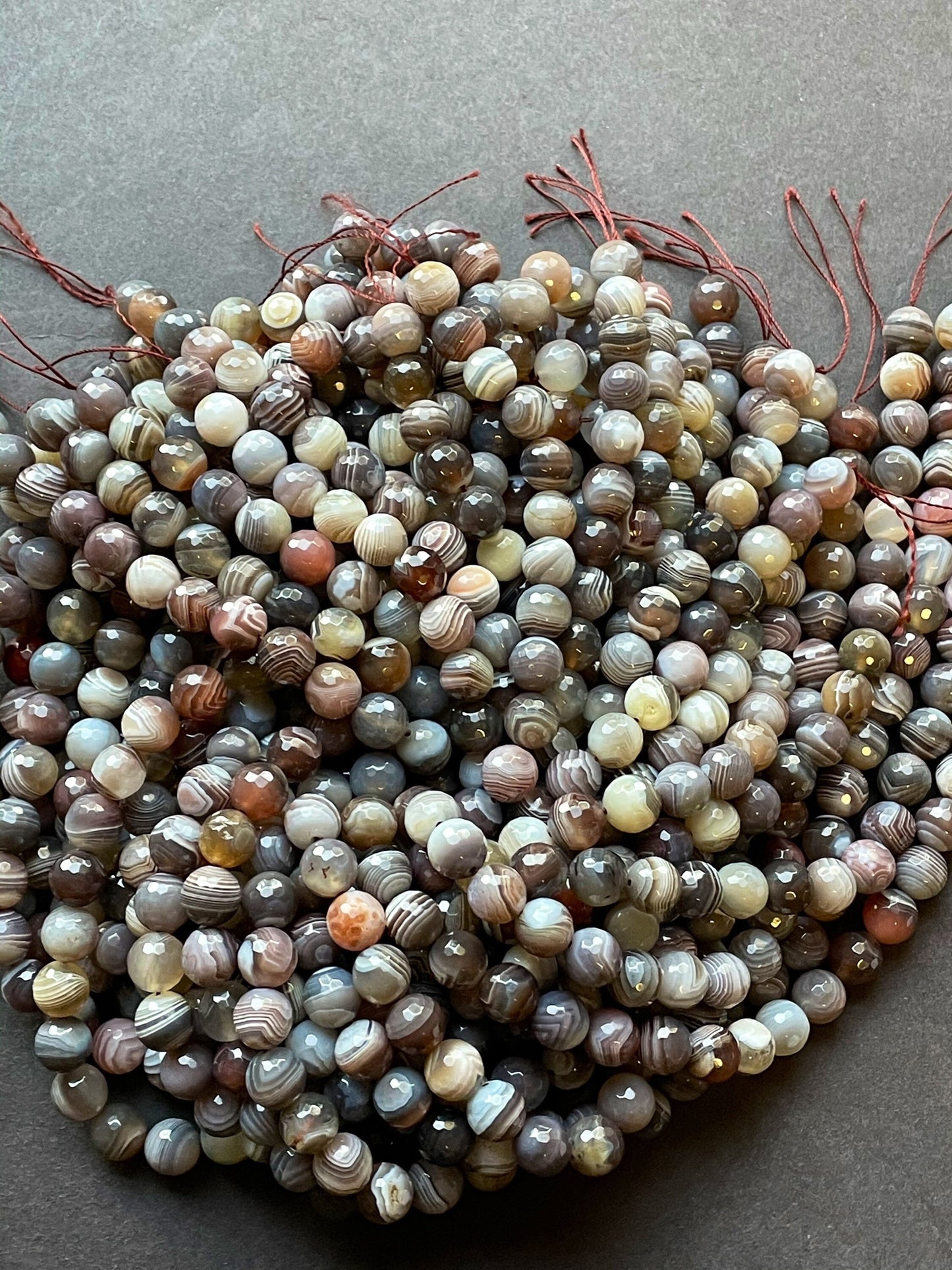 AAA Natural Botswana Gemstone Bead Faceted 4mm 6mm 8mm 10mm Round Beads, Gorgeous Natural Gray Color Botswana Agate Gemstone Bead, 15.5" Strand