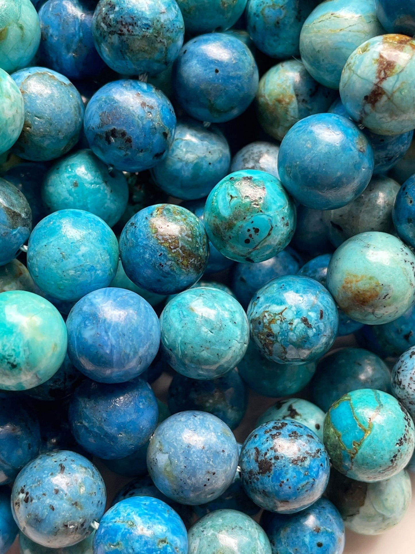 Natural Chrysocolla Gemstone Bead 6mm 8mm 10mm 12mm Round Beads, Gorgeous Blue Color Chrysocolla Gemstone Bead, Great Quality