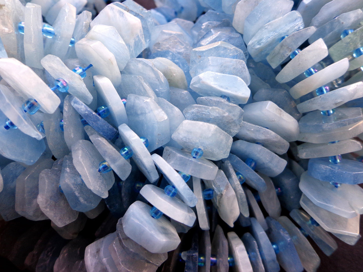 AAA Natural Aquamarine Gemstone Beads 12.5mm Pinwheel Shape Beads, Beautiful Light Blue Beads, Great Quality Beads! Full Strand 15.5"