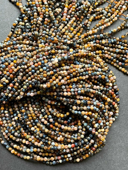 Natural Pietersite Gemstone Bead Faceted 3mm Round Bead, Gorgeous Natural Multicolor Brown Blue Color Pietersite Beads, 15.5" Strand