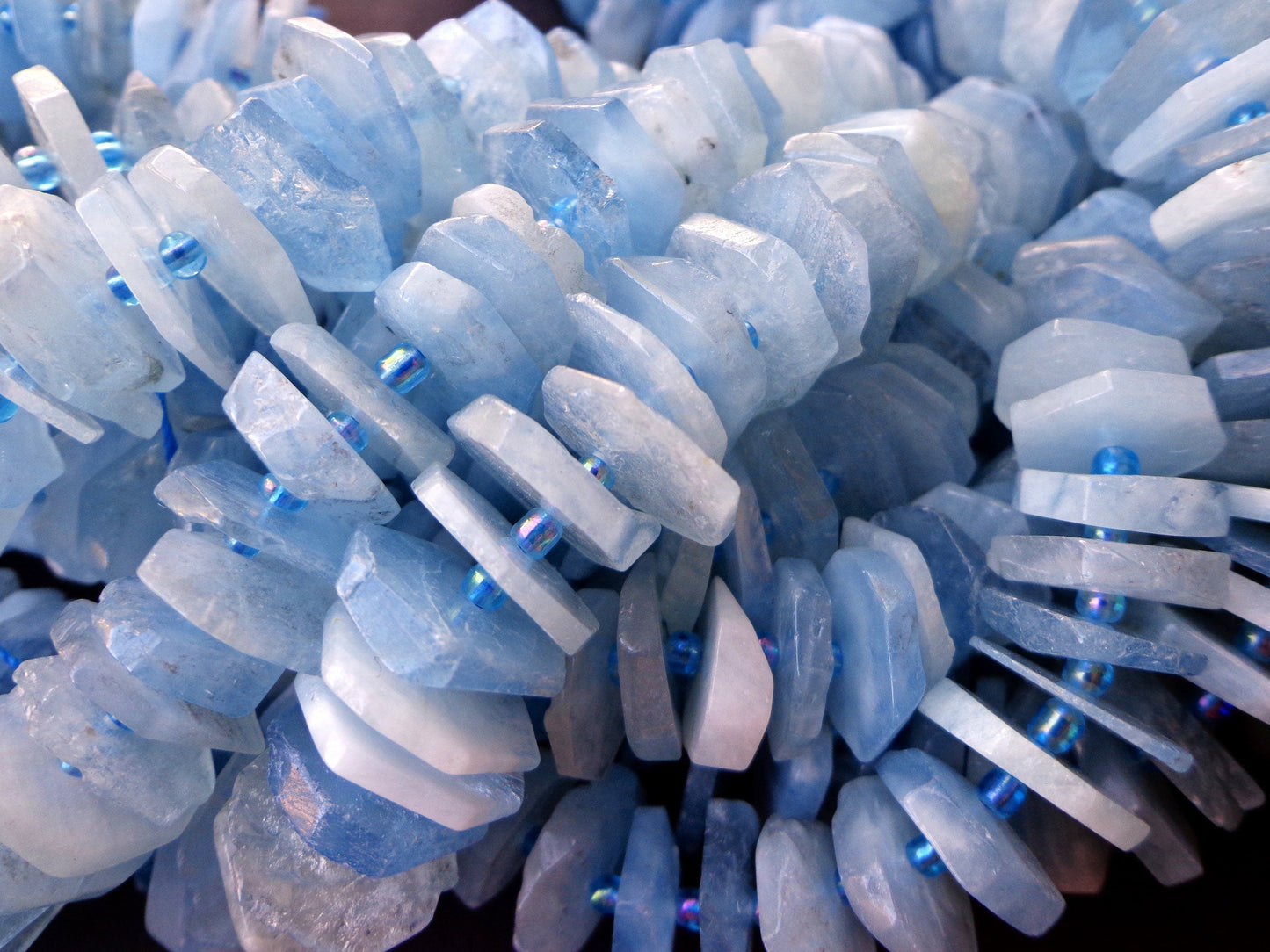 AAA Natural Aquamarine Gemstone Beads 12.5mm Pinwheel Shape Beads, Beautiful Light Blue Beads, Great Quality Beads! Full Strand 15.5"