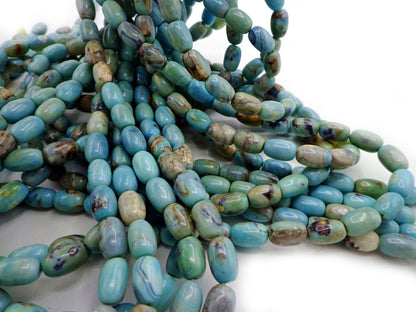 NATURAL Gemstone Sky Blue Dragon Skin Agate, Tube Shape 20x12mm,Full Strand 16" Great for making JEWELRY! Not treated in anyway!