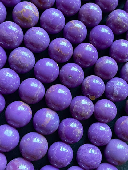 AAA Natural Phosphosiderite Gemstone Bead 6mm 8mm 10mm Round Beads, Beautiful Natural Purple Color Phosphosiderite Gemstone Bead