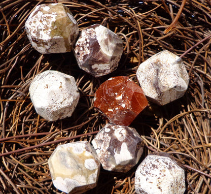 Natural Gemstone Brown-White Mushroom Jasper bead, Nugget Shaped, Approximately 18mm, Sizes may vary, Great Quality Bead!