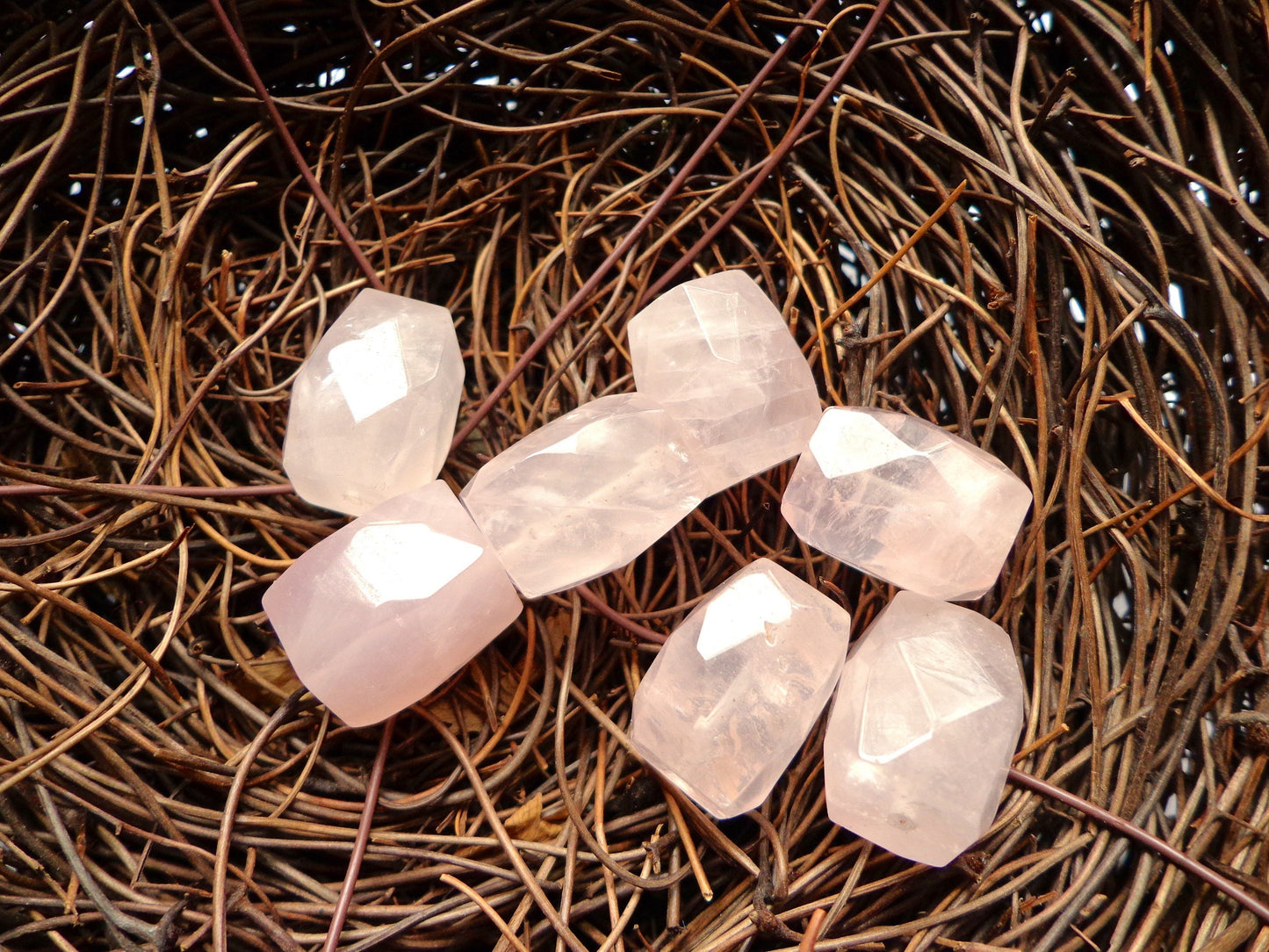 Natural Gemstone Rose Quartz bead, Rectangle Faceted, 15x11mm, Gorgeous natural pink color, Rose Quartz LOOSE BEAD