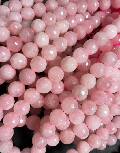 Natural Rose Quartz Gemstone Bead Faceted 4mm 6mm 8mm 10mm 12mm Round Bead, Gorgeous Natural Pink Color Rose Quartz Beads