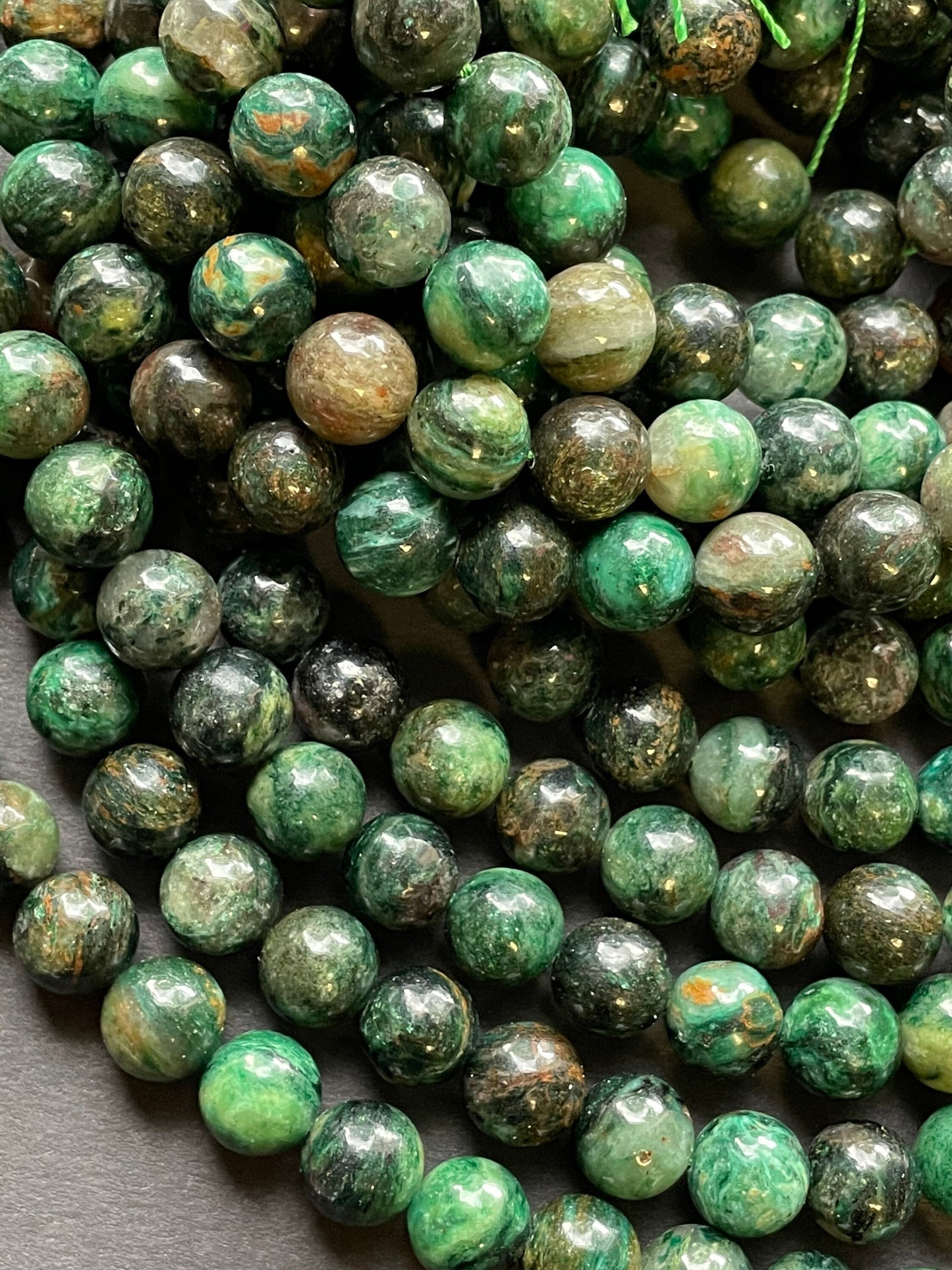 Beautiful Emerald Gemstone Bead 6mm 8mm 10mm Round Bead, Gorgeous Natural Dark Green Color Emerald Gemstone Bead Full Strand 15.5”