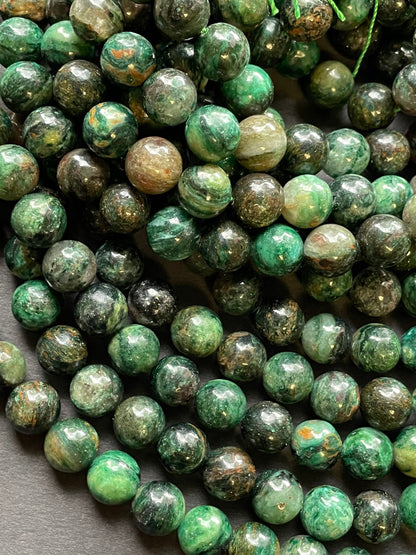 Beautiful Emerald Gemstone Bead 6mm 8mm 10mm Round Bead, Gorgeous Natural Dark Green Color Emerald Gemstone Bead Full Strand 15.5”