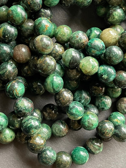 Beautiful Emerald Gemstone Bead 6mm 8mm 10mm Round Bead, Gorgeous Natural Dark Green Color Emerald Gemstone Bead Full Strand 15.5”