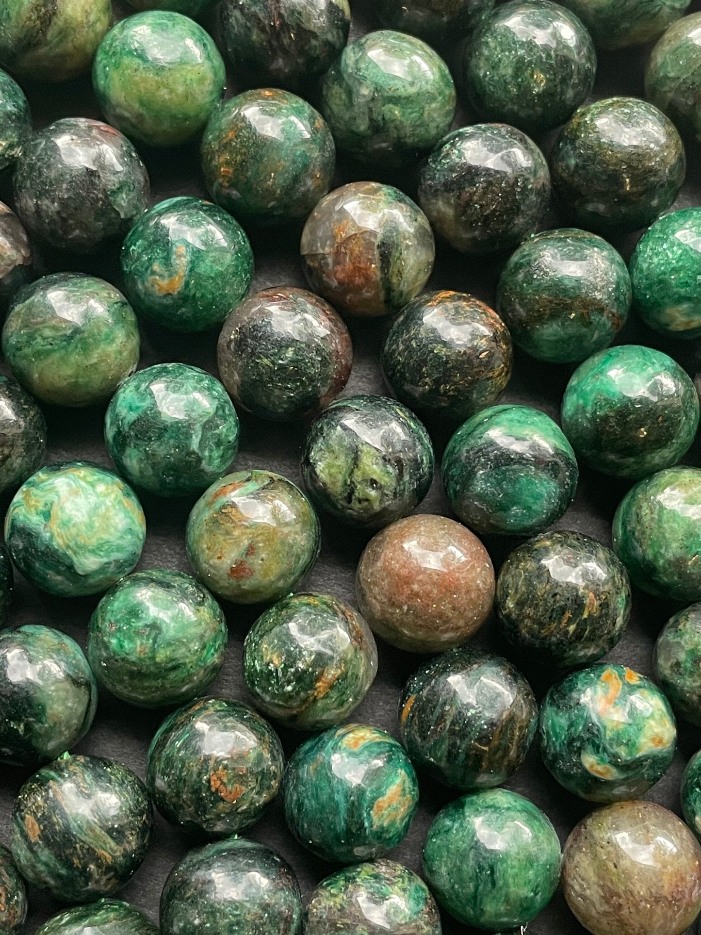 Beautiful Emerald Gemstone Bead 6mm 8mm 10mm Round Bead, Gorgeous Natural Dark Green Color Emerald Gemstone Bead Full Strand 15.5”